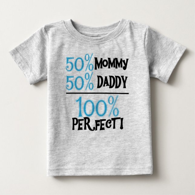 Camiseta Para Bebê 100% de azul perfeito (Frente)