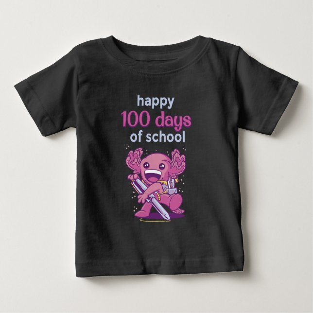 Camiseta Para Bebê 100 dias de escola (Frente)
