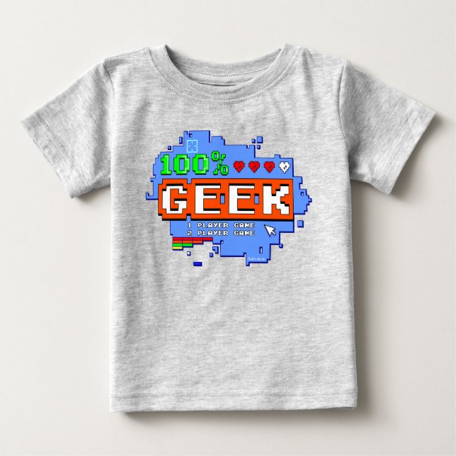 Camiseta Para Bebê 100% Geek (Frente)