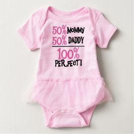 Camiseta Para Bebê 100 Por Cento Rosa Perfeito