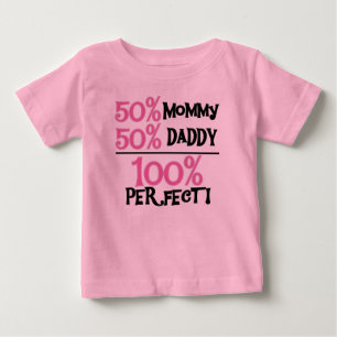 Camiseta Para Bebê 100 Por Cento Rosa Perfeito