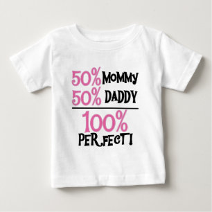 Camiseta Para Bebê 100 Por Cento Rosa Perfeito