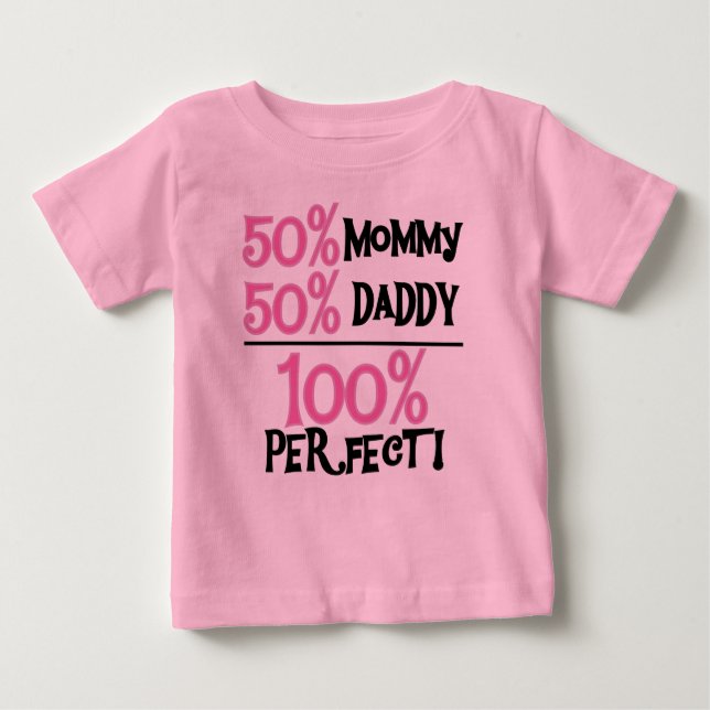 Camiseta Para Bebê 100% Rosa Perfeito (Frente)