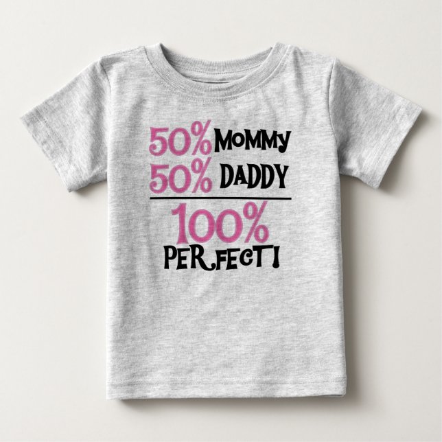 Camiseta Para Bebê 100% Rosa Perfeito (Frente)