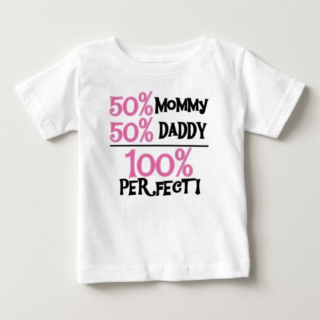 Camiseta Para Bebê 100% Rosa Perfeito (Frente)