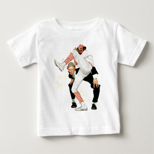 Camiseta Para Bebê 100th Aniversário do basebol (Frente)