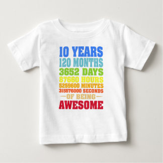 Camiseta Para Bebê 10 Anos 120 Meses De Estar Incrível 10º Aniversári