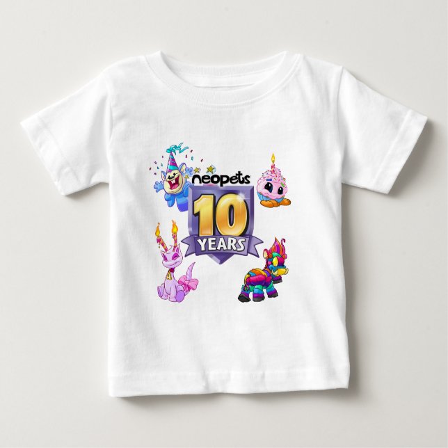 Camiseta Para Bebê 10th Birthday Logo (Frente)