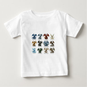 Camiseta Para Bebê 12 Dragões - inspirado em dnd