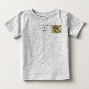 Camiseta Para Bebê 1848 Mapa Thunot Duvotenay: Estados Unidos & Méxi