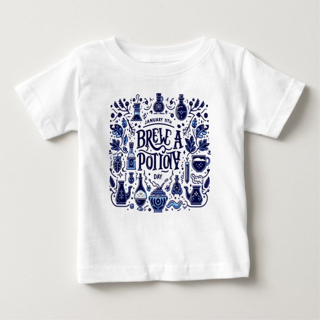 Camiseta Para Bebê 19 de janeiro - Crie um dia de poção (Frente)