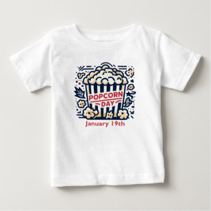 Camiseta Para Bebê 19 de janeiro - Dia da pipoca