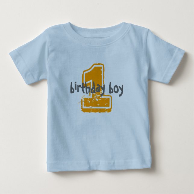 Camiseta Para Bebê 1, aniversariante (Frente)