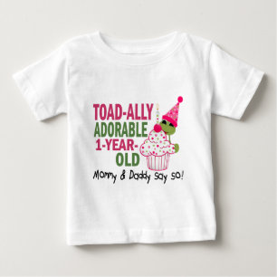 Camiseta Para Bebê 1-Ano adorável de Toadally velho