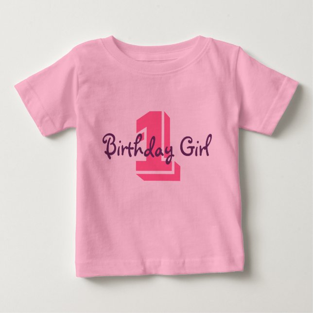 Camiseta Para Bebê 1, Birthday Girl (Frente)