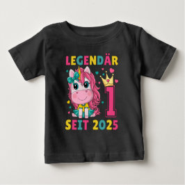 Camiseta Para Bebê 1. Geburtstag Mädchen Einhorn Legendär Seit 2025
