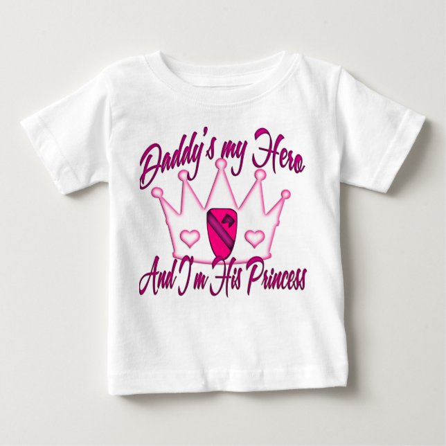 Camiseta Para Bebê 1rua Cav Pai Princesa (Frente)