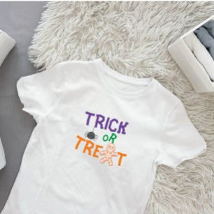 Camiseta Para Bebê 1rua de Truque ou Tratamento de Corte Halloween