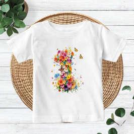 Camiseta Para Bebê 1st Birthday Floral Boho Baby Shirt - Modern Kids