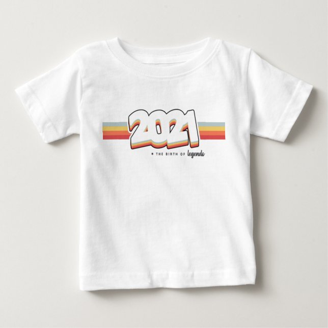 Camiseta Para Bebê 2021 Nascimento de lendas (Frente)
