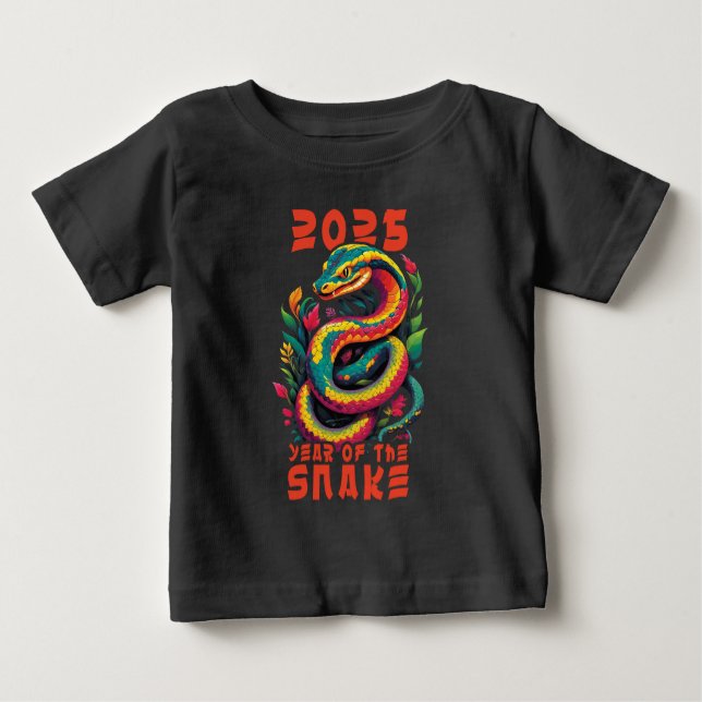 Camiseta Para Bebê 2025 Ano Da Cobra (Frente)