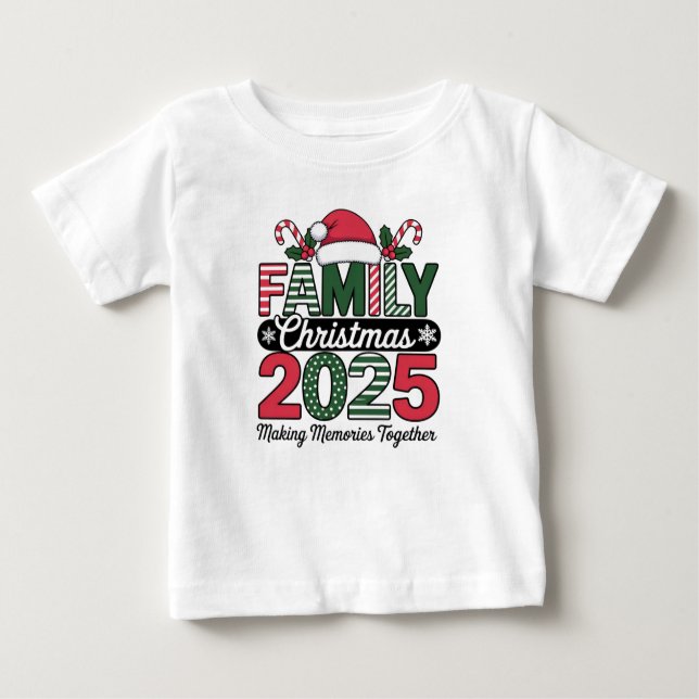 Camiseta Para Bebê 2025 Family Christmas  (Frente)
