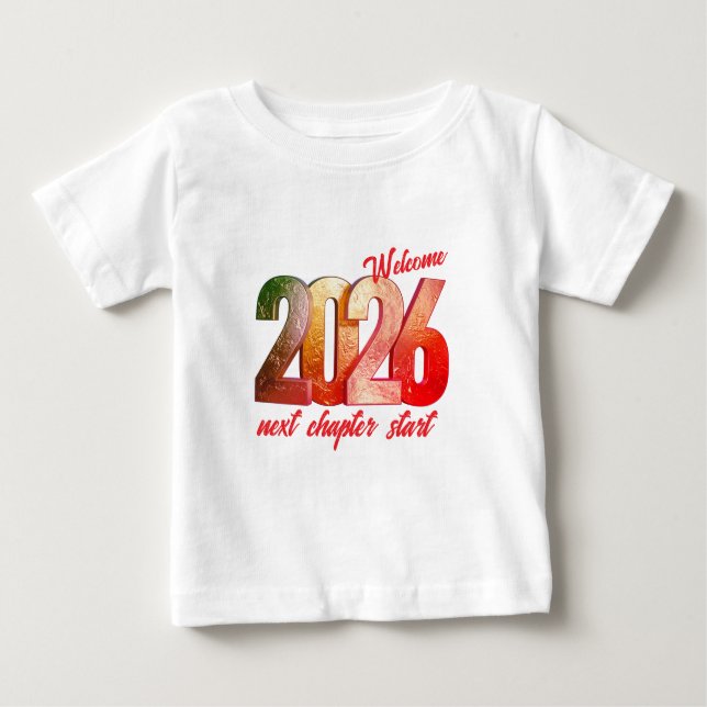 CAMISETA PARA BEBÊ 2026 NEW YEAR BABY FINE JERSEY T-SHIRT (Frente)