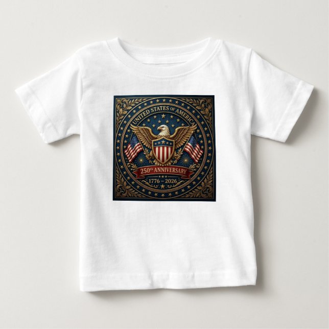 Camiseta Para Bebê 250º da América Versão 3 (Frente)