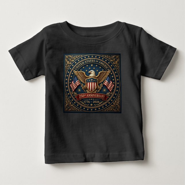 Camiseta Para Bebê 250º da América Versão 3 (Frente)