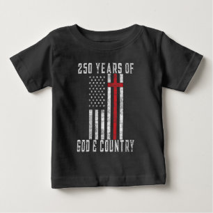 Camiseta Para Bebê 250 Anos de Design Patriótico Deus & País