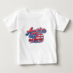 Camiseta Para Bebê 250 Anos de Liberdade – EUA 1776–2026 Patriótico