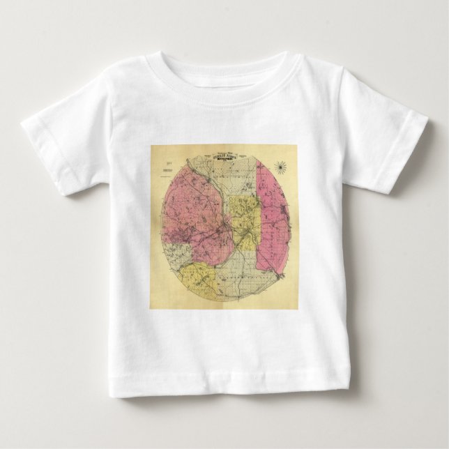 Camiseta Para Bebê 25 milhas em torno de Minneapolis - mapa 1881 (Frente)