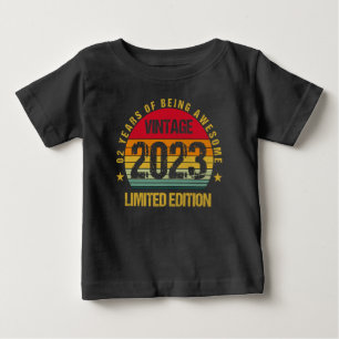 Camiseta Para Bebê 2 Anos De Idade Segundo Bebê segundo aniversário V