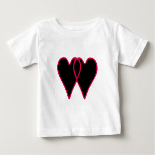 Camiseta Para Bebê 2 corações enegrecem junto os presentes de Zazzle