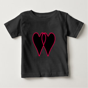 Camiseta Para Bebê 2 corações enegrecem junto os presentes de Zazzle