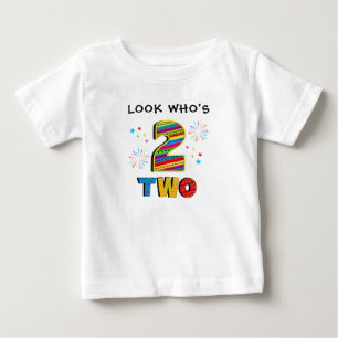 Camiseta Para Bebê 2 Dois Segundo GRANDE Aniversário Diversão Fogos d
