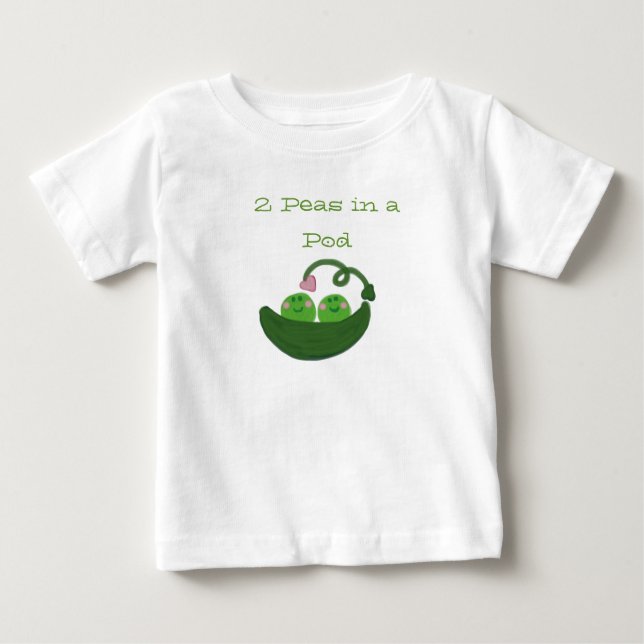 Camiseta Para Bebê 2 Ervilhas num transplante (Frente)