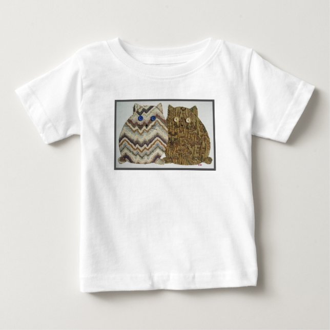 Camiseta Para Bebê 2 Gatos Gordos #1 (Frente)