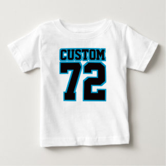 Camiseta Para Bebê 2 Lados BRANCOS PRETOS AZUIS Um Bebê de futebol