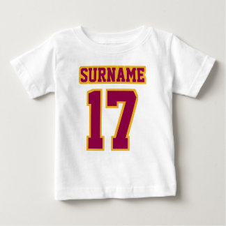 Camiseta Para Bebê 2 Lados BRANCOS PRETOS BURGUNDY Capa DOURADA 3/4 R