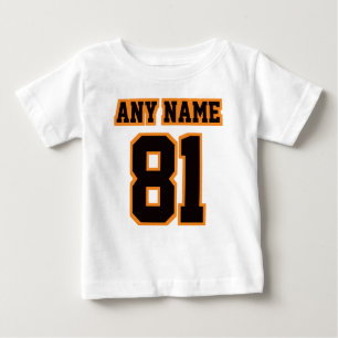 Camiseta Para Bebê 2 Side White Black ORANGE Romper Football Jersey