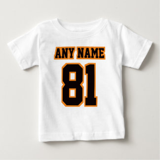 Camiseta Para Bebê 2 Side White Black ORANGE Romper Football Jersey