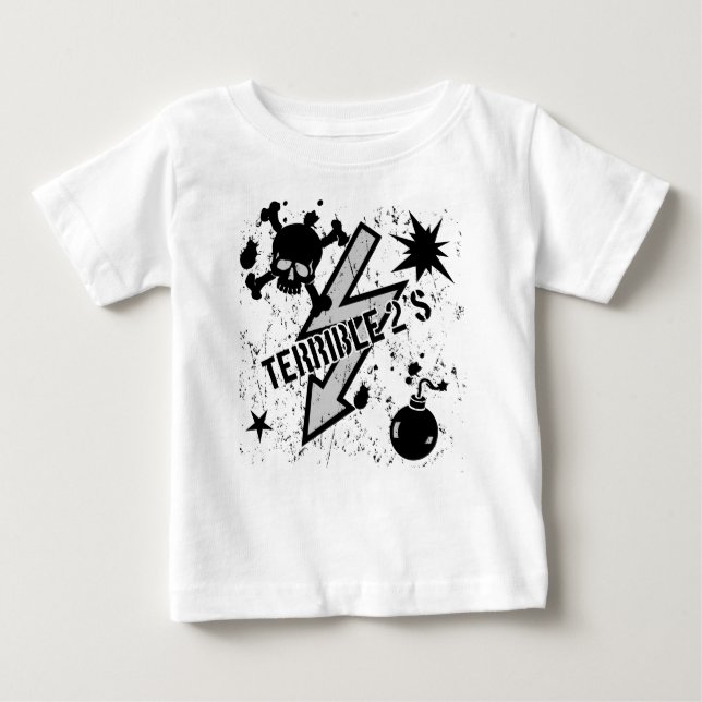 Camiseta Para Bebê 2' terrível t-shirt de S (Frente)