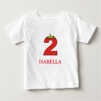 Camiseta Para Bebê 2nd Birthday strawberry theme Party
