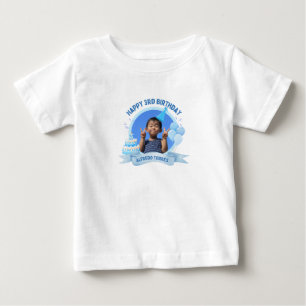 CAMISETA PARA BEBÊ 3ª FESTA DE ANIVERSÁRIO