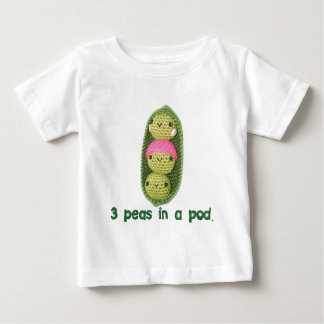 Camiseta Para Bebê 3 ervilhas em um vagem