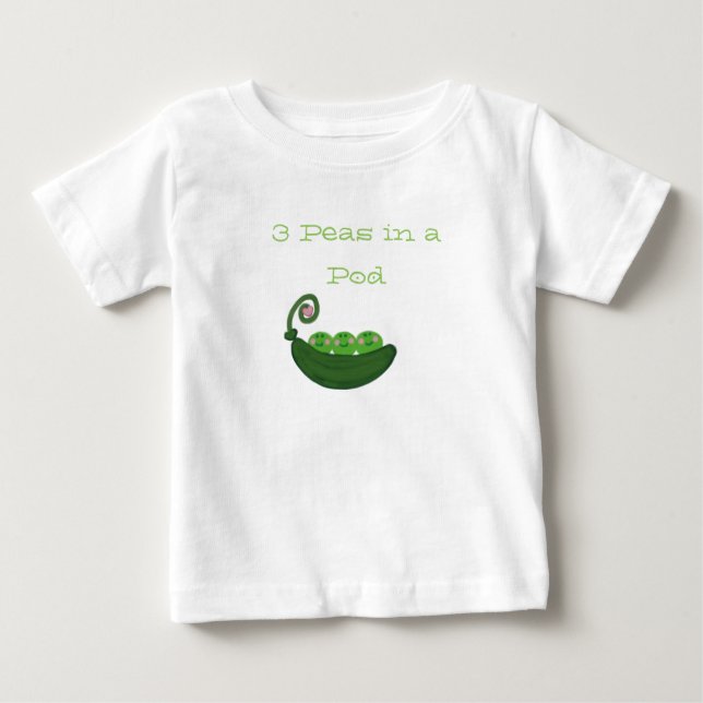 Camiseta Para Bebê 3 ervilhas no vagem (Frente)