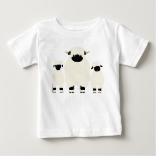 Camiseta Para Bebê 3 Ovelha Nose Negra