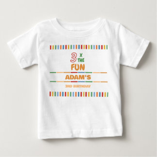 Camiseta Para Bebê 3 X O Divertido Aniversário Colorido
