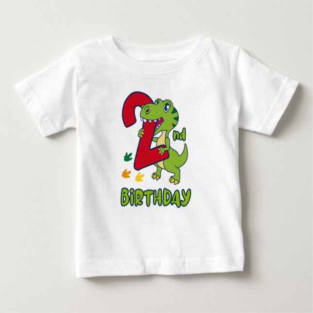 Camiseta Para Bebê 3rd birthday dinosaur  (Frente)